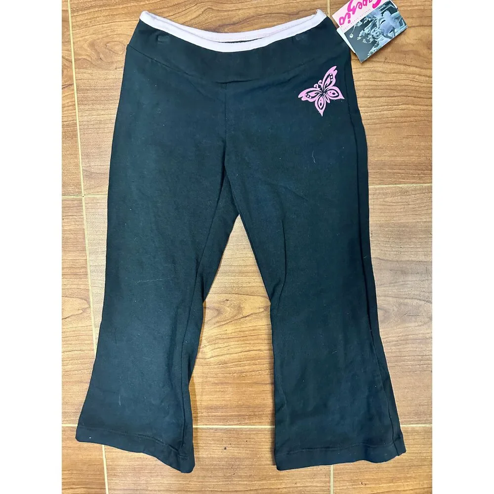 New Pants Capezio FS2085CC Black Pink Butterfly Child Jazz Tap Ballet Pointe